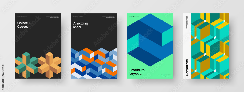 Original presentation design vector concept set. Abstract mosaic tiles handbill illustration composition. Original presentation design vector concept set. Abstract mosaic tiles handbill illustration composition.