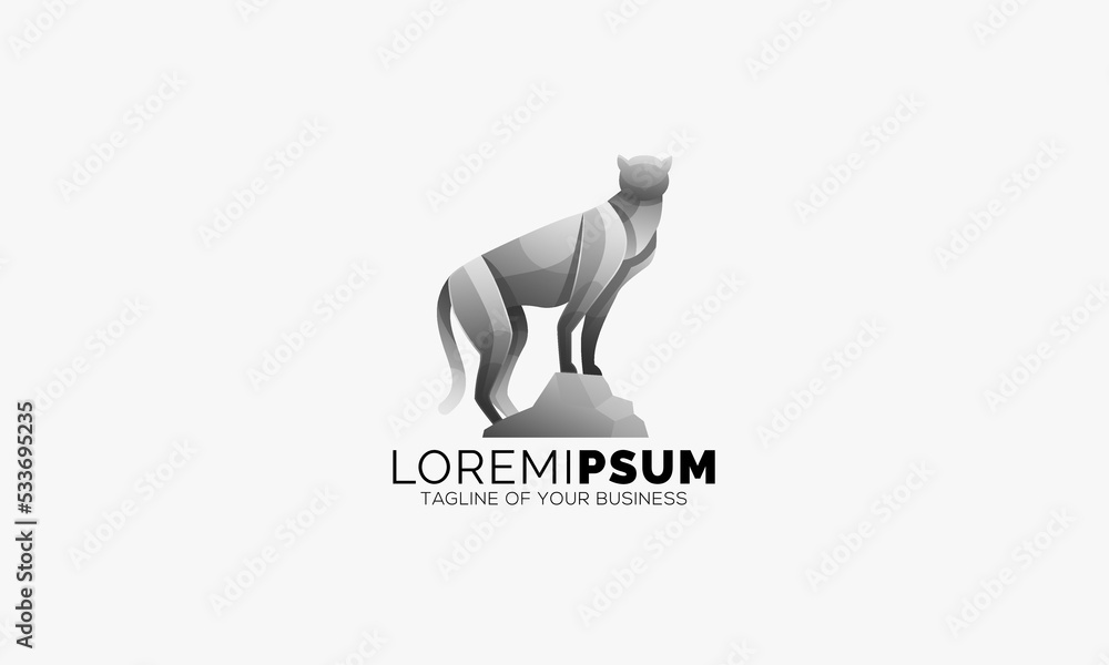Obraz premium Leopard logo animals modern gradient color