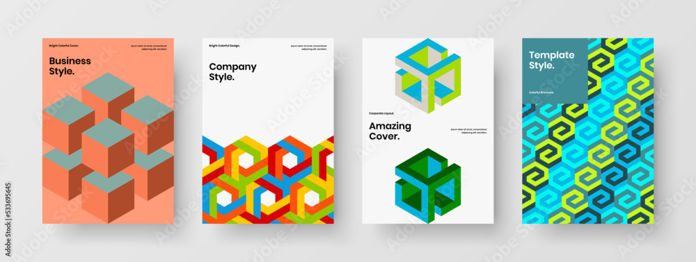 Amazing presentation design vector illustration collection. Abstract geometric shapes brochure layout set. Amazing presentation design vector illustration collection. Abstract geometric shapes brochure layout set.