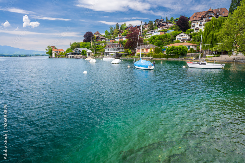 view on lake Thun in Switzerland