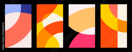 Set of abstract trendy background in blending color design for poster, banner and flyer. Collection of minimalist and colorful for wallpaper design
