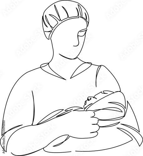 obstetrician with newborn