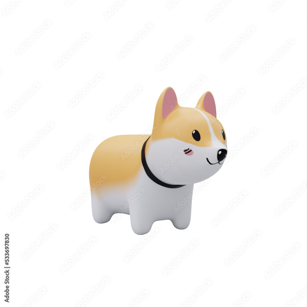 Cartoon Toy Puppy Corgi Dog Figurine