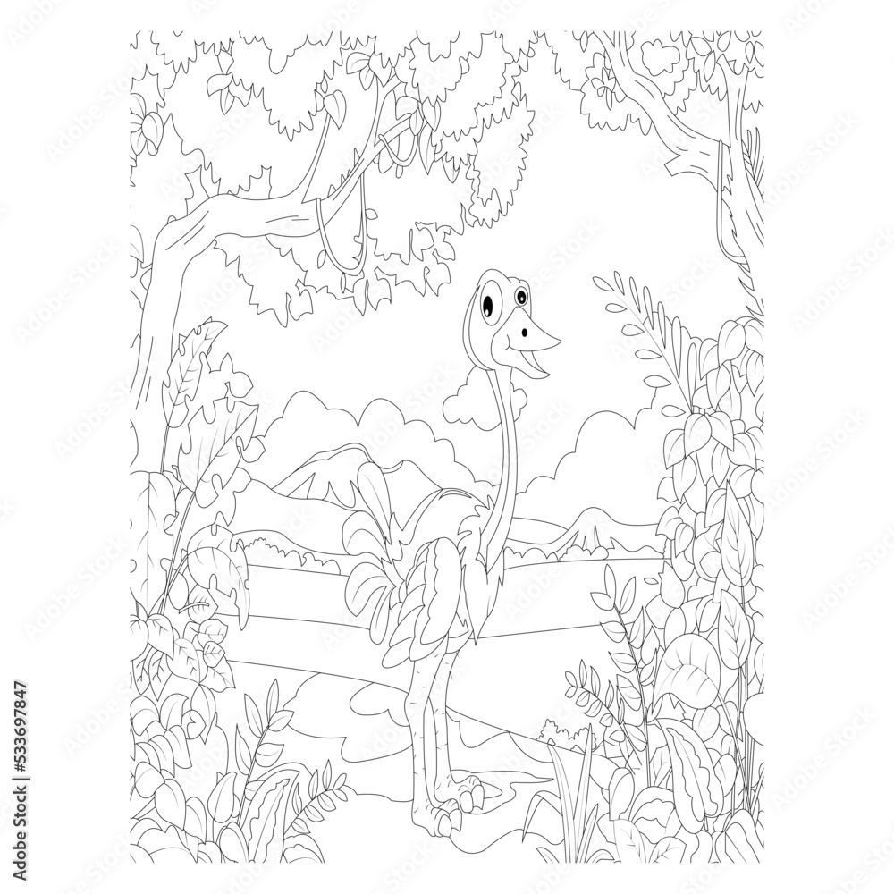Naklejka premium funny animal coloring page for kids