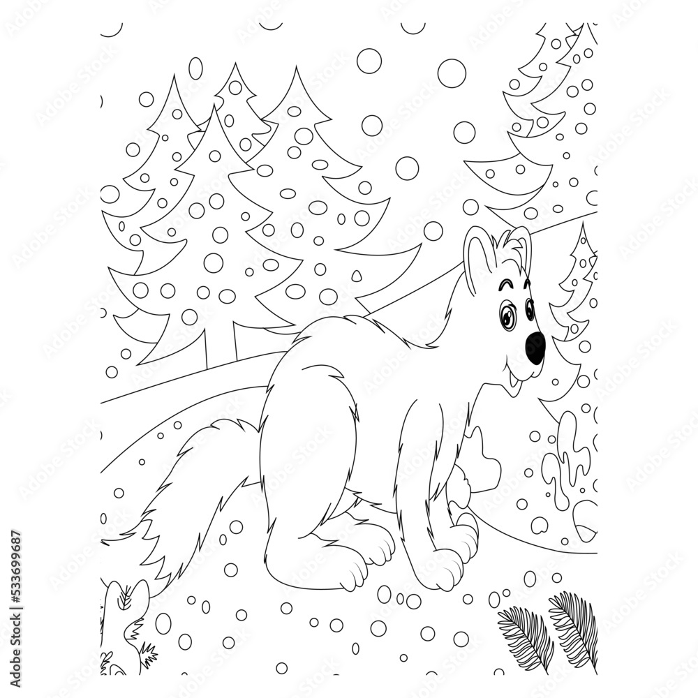 funny animal coloring page for kids Stock Vector | Adobe Stock