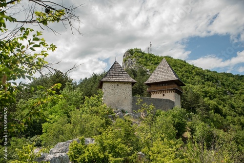 Stari Grad Kljuc surrounded by greenery in Bosnia and Herzegovina photo