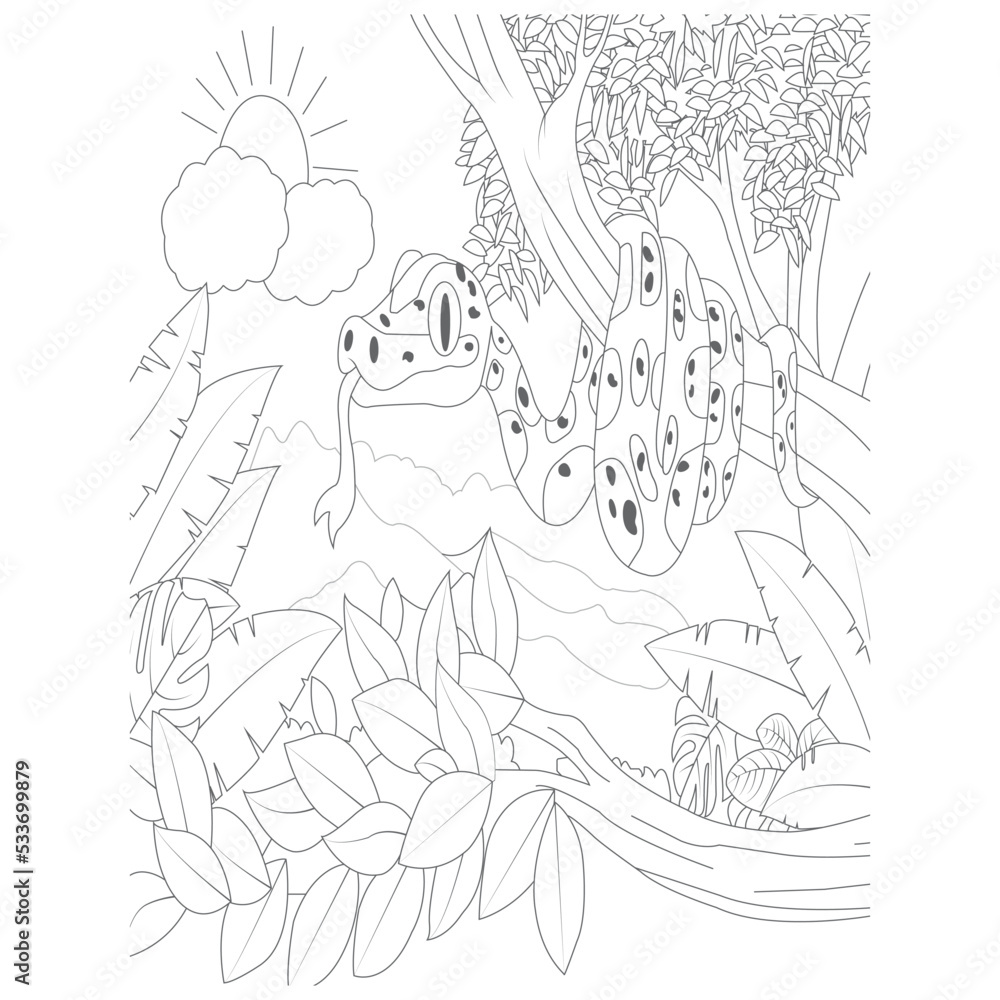 Fototapeta premium funny animal coloring page for kids
