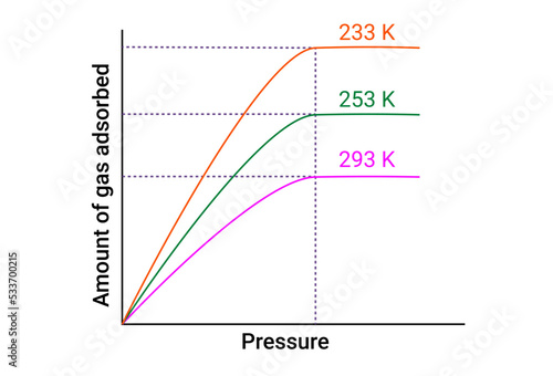 Graph of Pressure and Amount of gas adsorbed