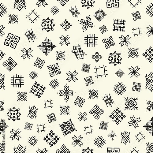 Pattern of Ukrainian ornaments. Vector graphics