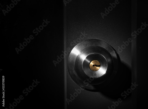 metal handle on a metal door