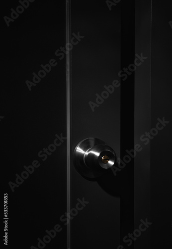 metal handle on a metal door