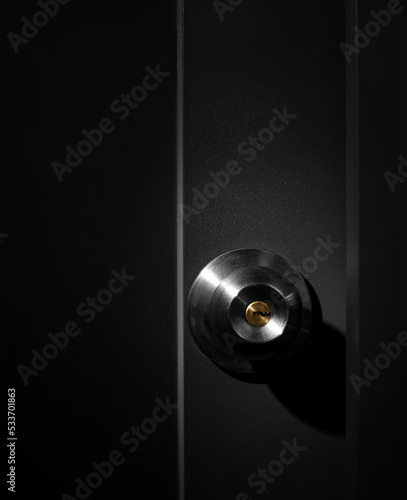 metal handle on a metal door