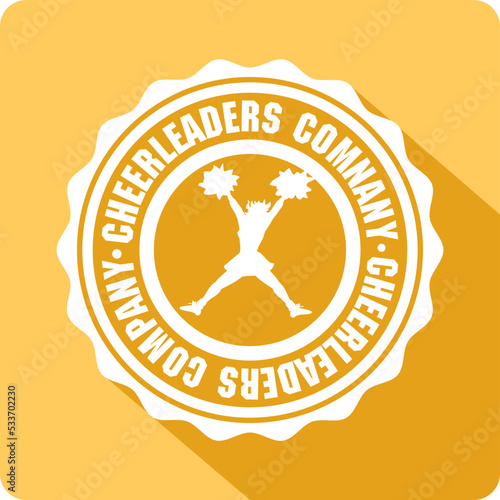 silhouette of cheerleader on yellow background 