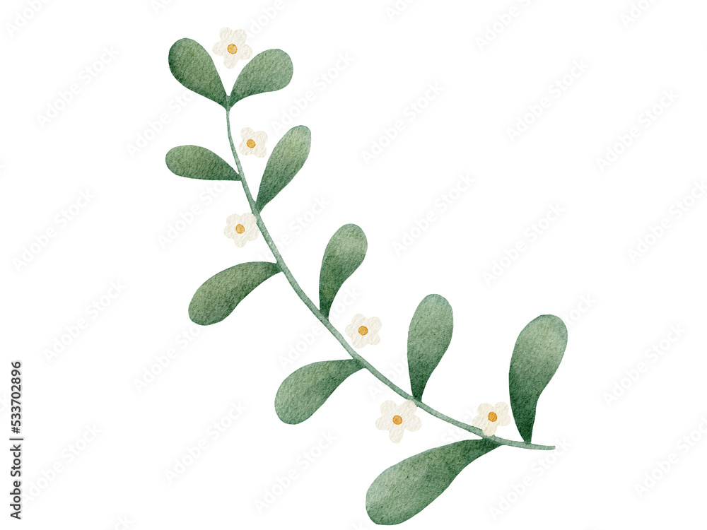 Obraz premium Green Leaves Watercolor