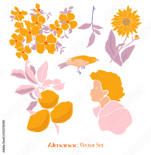 Vector Children's Illustration Friendship Children Girls, Citrus, Children, Bouquets, Flowers, Freak Fruits, Roses, Bindweed