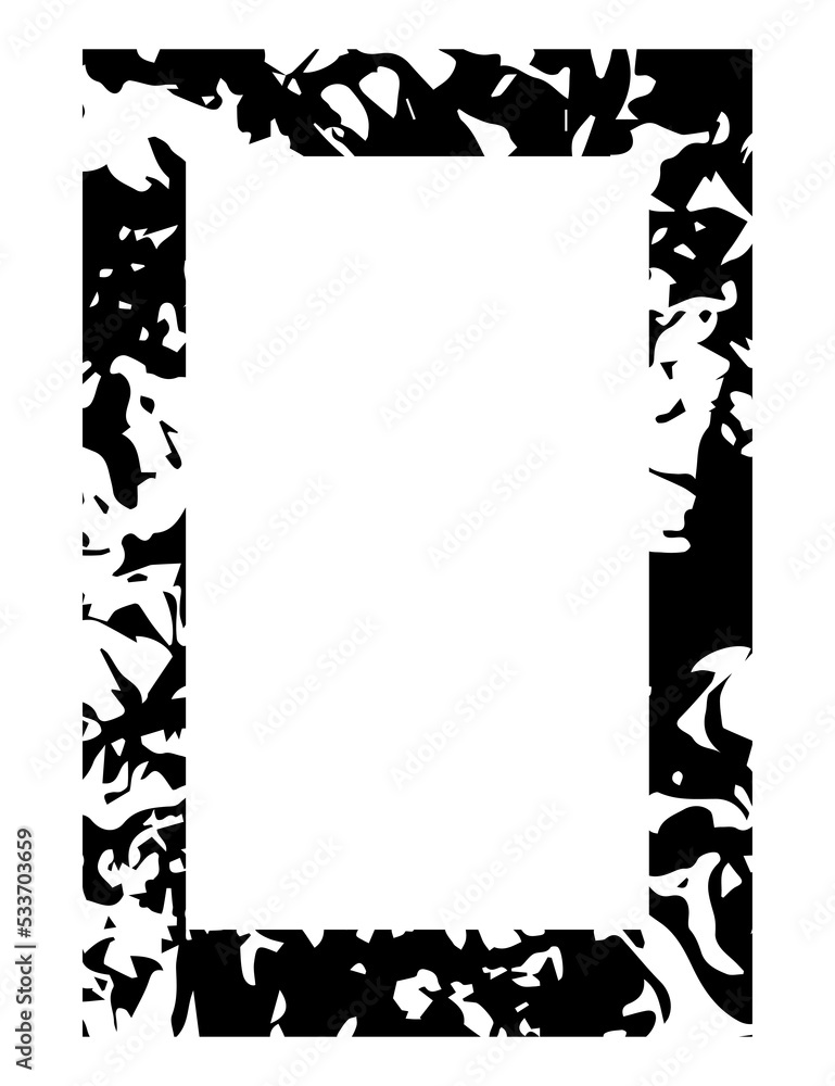 Obraz premium Black rectangle frame. PNG with transparent background.