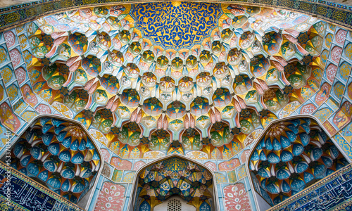 Geometric Islamic mosaics in the Bukhara Uzbekistan