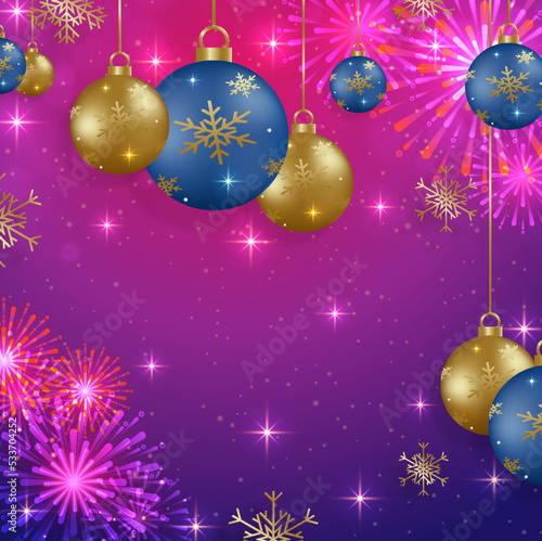 Happy New Year 2023  festive pattern on color background