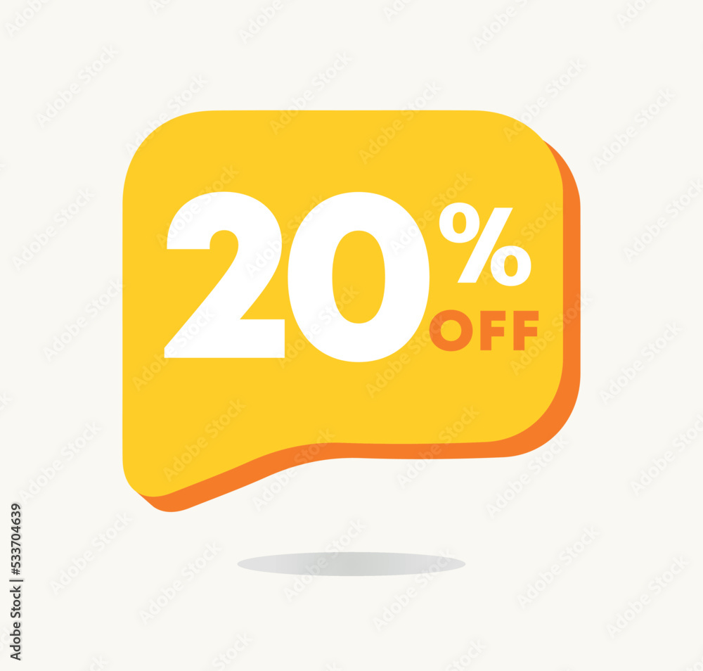 20% off. Vector illustration of Special Offer sticker for sales. 20% off. Vector illustration of Special Offer sticker for sales.
