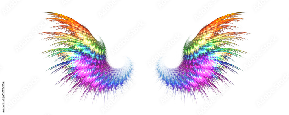 two colorful gradation wings
