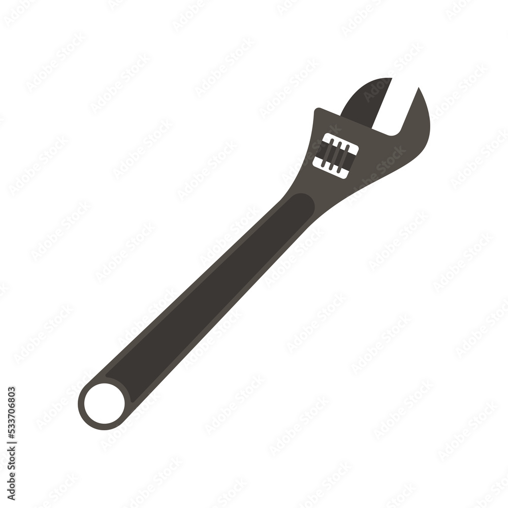 Wrench Flat Illustration. Clean Icon Design Element on Isolated White Background Wrench Flat Illustration. Clean Icon Design Element on Isolated White Background