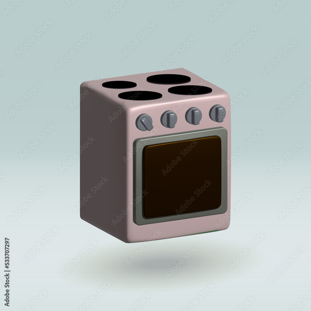 gas stove isolated 3d icon. gas stove 3d illustration. gas stove isolated 3d icon. gas stove 3d illustration.