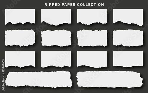 Collection Of Torn Ripped Paper Sheets Premium Vector Pack