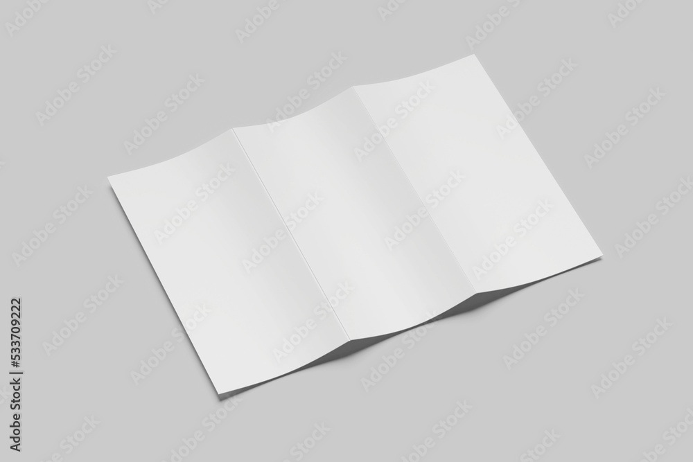 Blank white Trifold brochure for mock up template design. 3d render JPEG Blank white Trifold brochure for mock up template design. 3d render JPEG