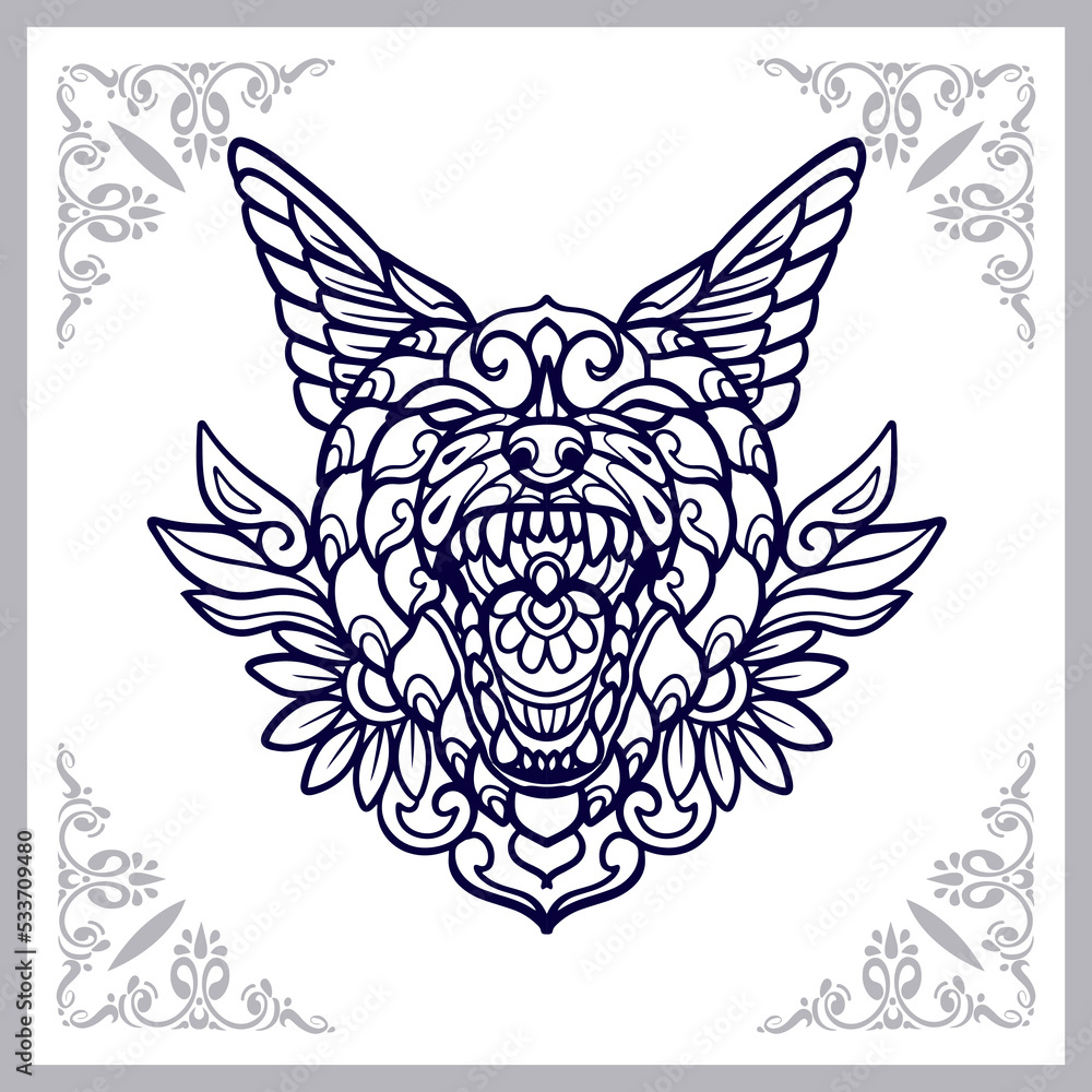 Fototapeta premium Hyena mandala arts isolated on white background
