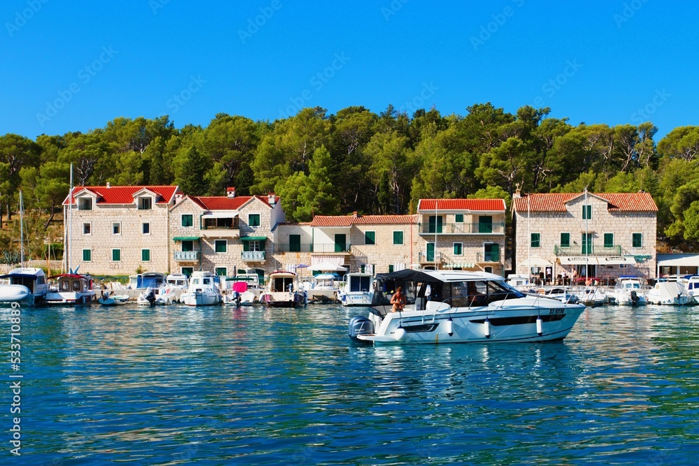 Marina in the Makarska Riviera in Croatia.