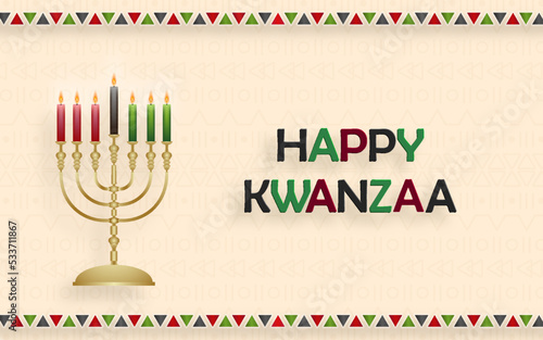 Happy kwanzaa card with nice and creative symbols on color background for kwanzaa holiday