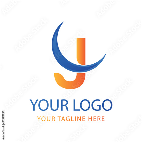 JLatter logo design, J logo initial logo concept, J Icon Design
