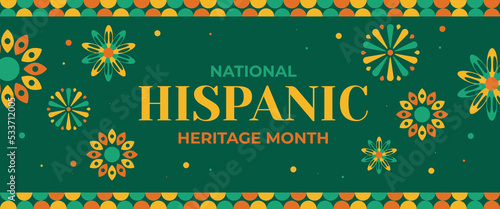 Hispanic heritage month horizontal banner design template