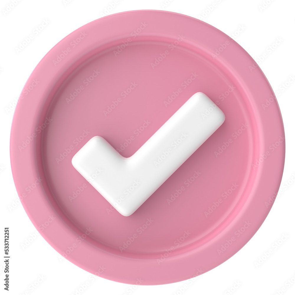 Check mark. Checkbox. 3D illustration. Check mark. Checkbox. 3D illustration.