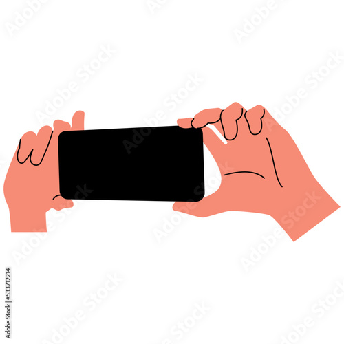 Hand Using Mobile Phone Illustration