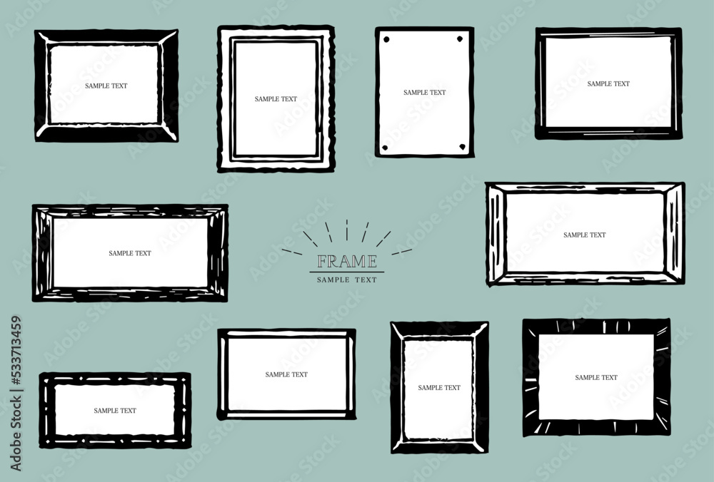 手描き 白黒額縁 イラスト素材セット Vector Eps Stock Vector Adobe Stock 手描き 白黒額縁 イラスト素材セット Vector Eps Stock Vector Adobe Stock