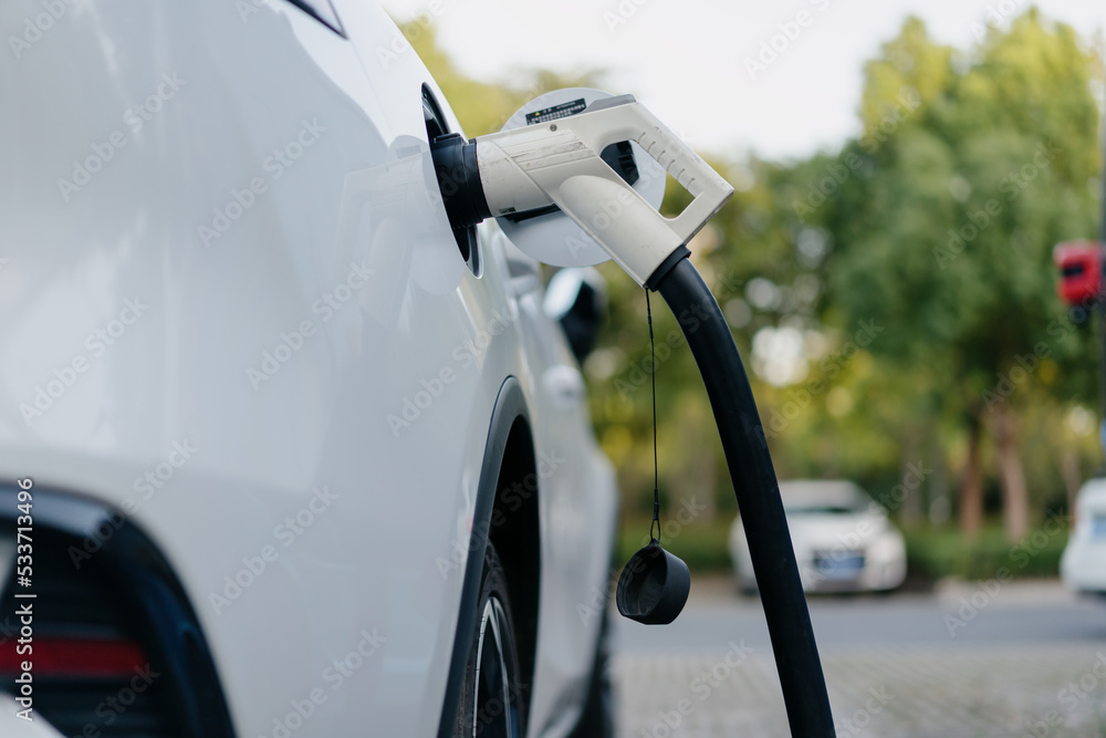 electric car charging in the station electric car charging in the station