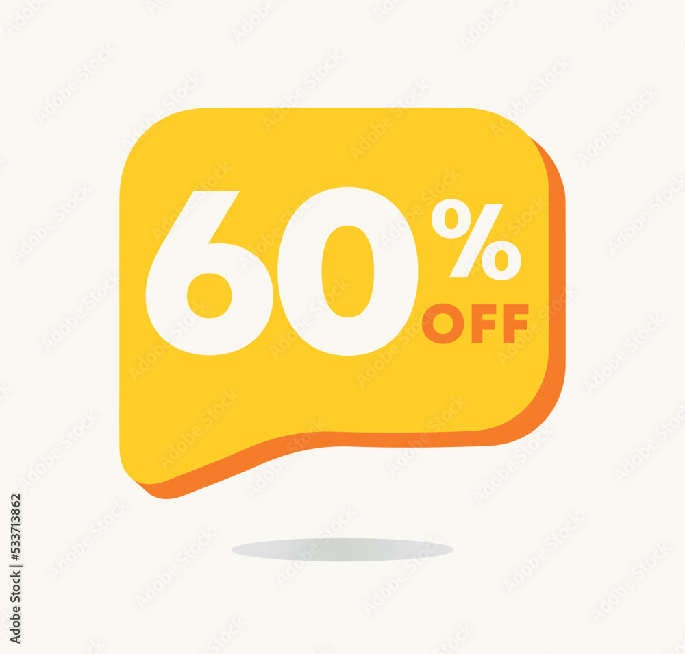 60% off. Vector illustration of Special Offer sticker for sales. 60% off. Vector illustration of Special Offer sticker for sales.