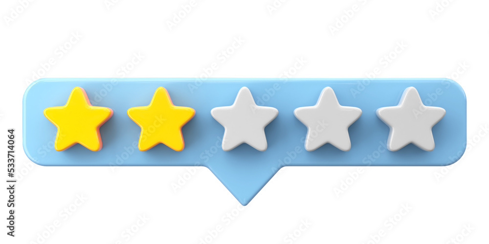 Review star. Star rating. 3D illustration. Review star. Star rating. 3D illustration.