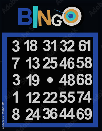 Bingo cards isolated. vector illustration