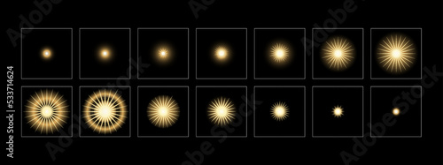 Colorful shine light FX. Shine effect sprite sheet for animation and motion design.