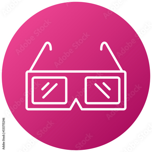3d Glasses Icon Style