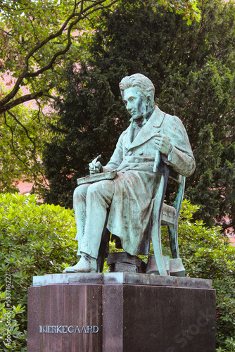 Statue of theologian and philosopher Kierkegaard in Copenhagen, Denmark photo