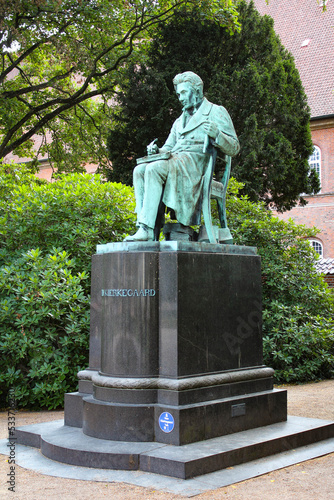 Photography Statue of theologian and philosopher Kierkegaard in Copenhagen, Denmark