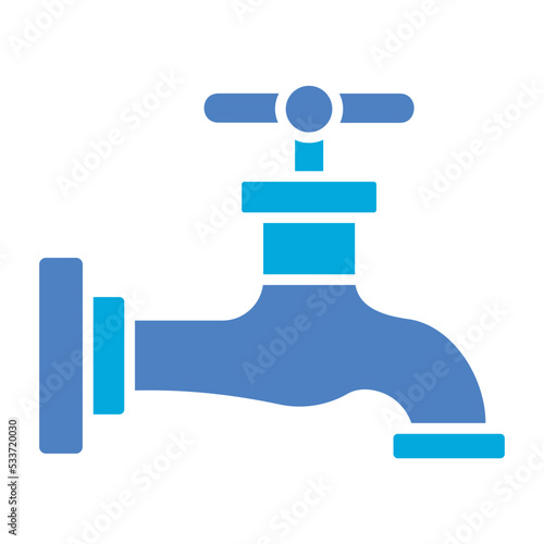 Faucet Glyph Two Color Icon