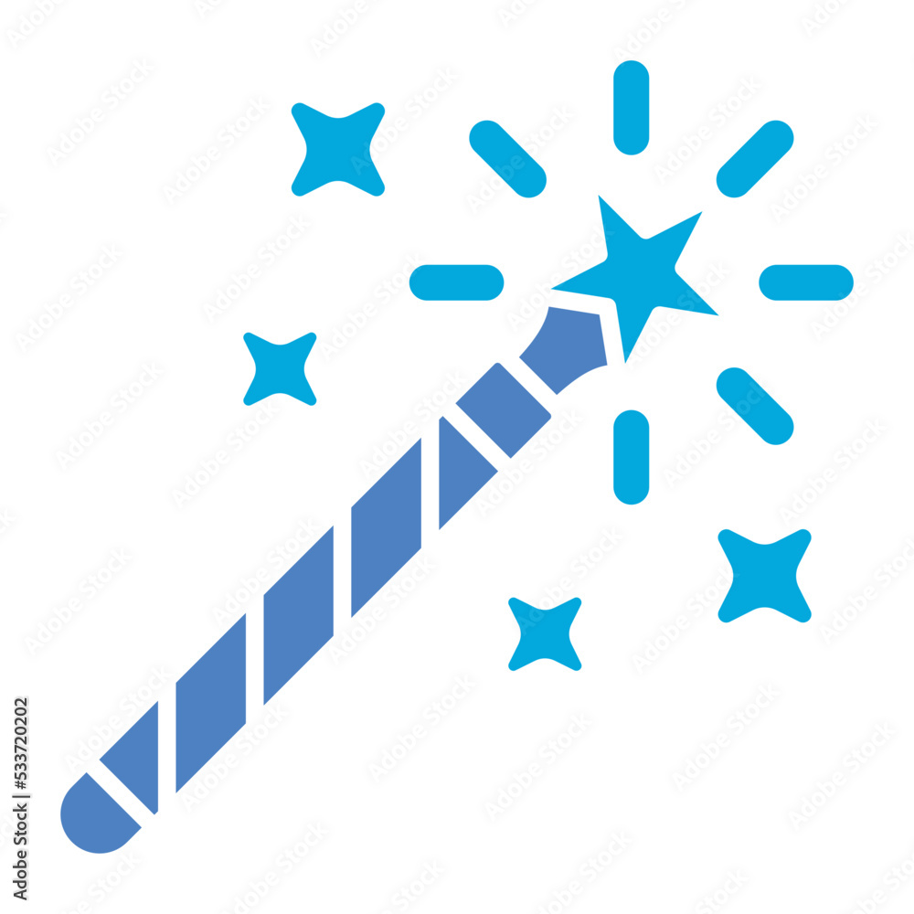 Magic Wand Glyph Two Color Icon Magic Wand Glyph Two Color Icon