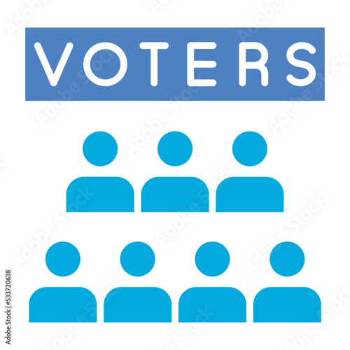 Voters Glyph Two Color Icon