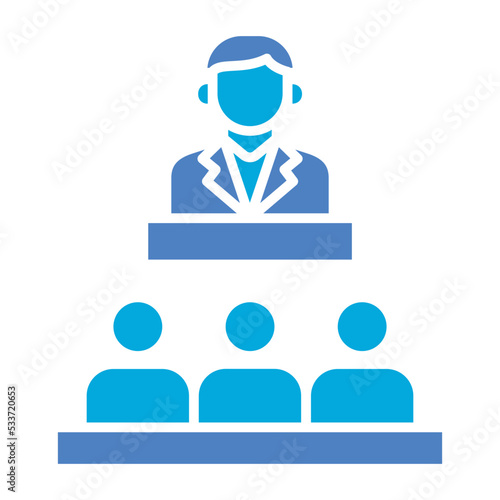 Senate Glyph Two Color Icon