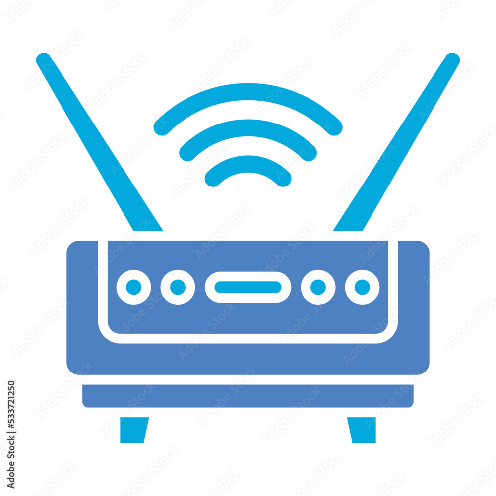 Wifi Router Glyph Two Color Icon Wifi Router Glyph Two Color Icon