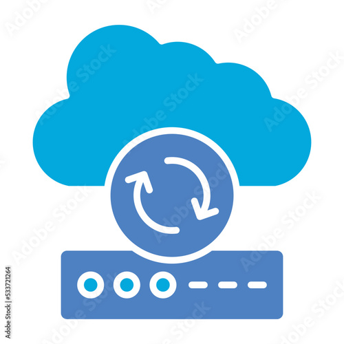 Cloud Sync Glyph Two Color Icon